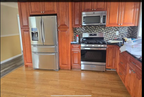 Interior, Kitchen, Stainless Steel Appliances, Wood Texture Flooring