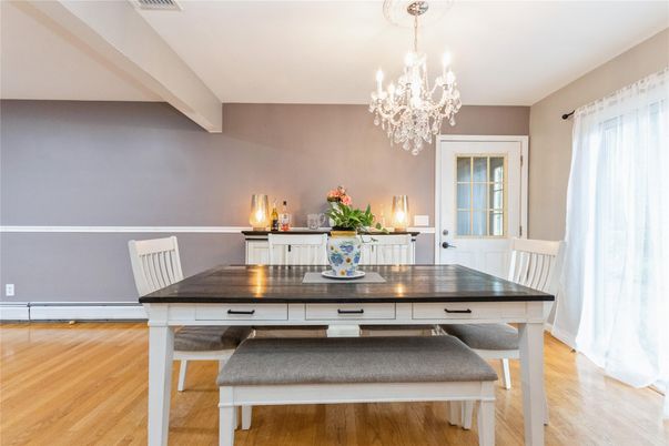 Chandelier, Dining room, Interior, Wood Texture Flooring