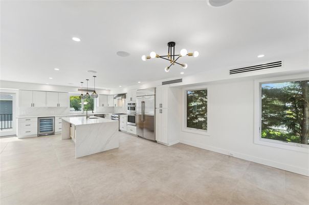 Interior, Kitchen, Pendant Lights, Recessed Lighting, Stainless Steel Appliances