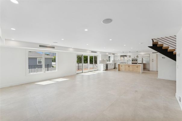 Empty room, Interior, Kitchen, Recessed Lighting