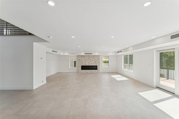 Empty room, Fireplace, Interior, Recessed Lighting