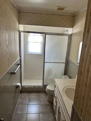 Bathroom, Glass Shower, Interior, Wooden Walls