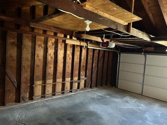 Garage, Interior, Wooden Beams, Wooden Walls