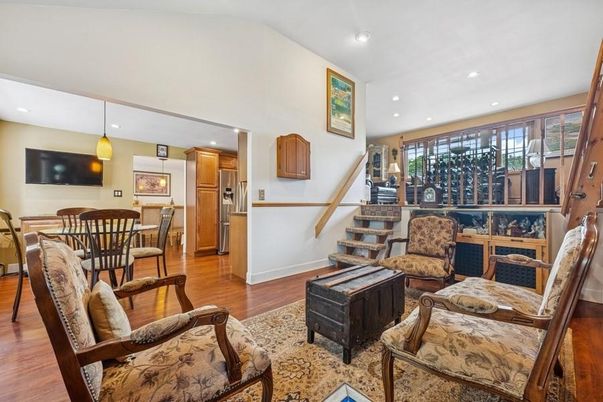 Dining room, Interior, Kitchen, Living room, Pendant Lights, Recessed Lighting, Wood Texture Flooring