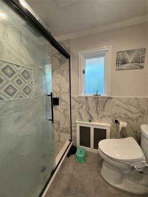 Bathroom, Glass Shower, Interior, Marble Walls