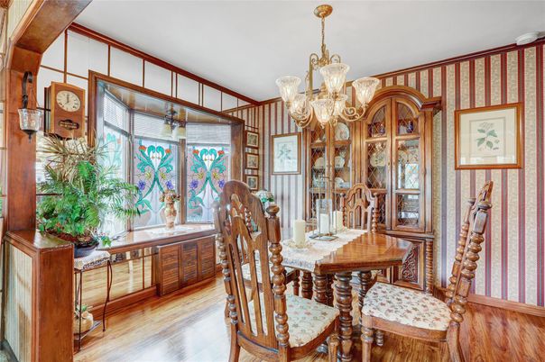 Chandelier, Dining room, Interior, Wood Texture Flooring