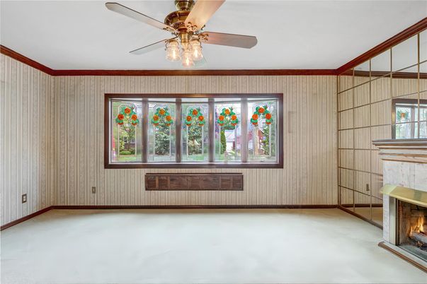 Empty room, Fireplace, Interior