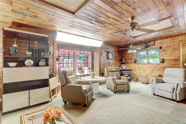 Fireplace, Interior, Living room, Stone Walls, Wooden Ceilings, Wooden Walls