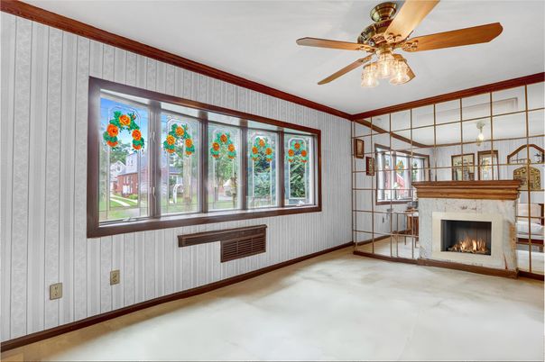Empty room, Fireplace, Interior
