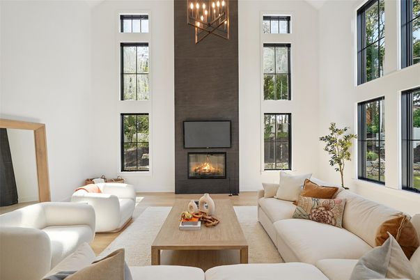 Chandelier, Fireplace, Interior, Living room, Wood Texture Flooring
