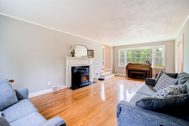 Fireplace, Interior, Living room, Piano, Wood Texture Flooring