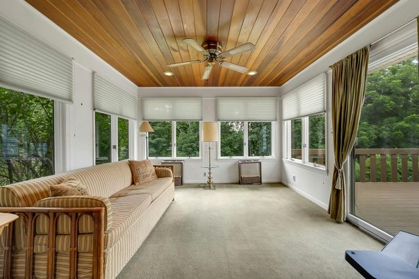 Interior, Living room, Recessed Lighting, Sun Room, Wooden Ceilings