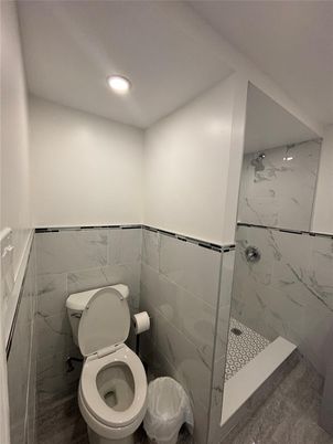 Bathroom, Glass Shower, Interior, Marble Walls, Recessed Lighting
