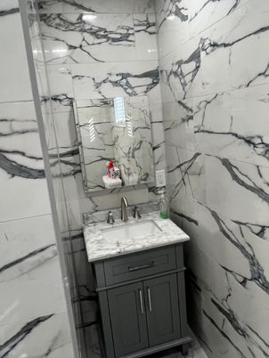 Bathroom, Interior, Marble Walls