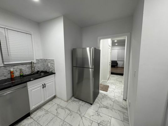 Interior, Kitchen, Marble, Recessed Lighting, Stainless Steel Appliances