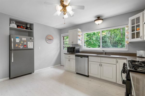 Interior, Kitchen, Wood Texture Flooring