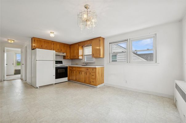 Chandelier, Interior, Kitchen, Stainless Steel Appliances
