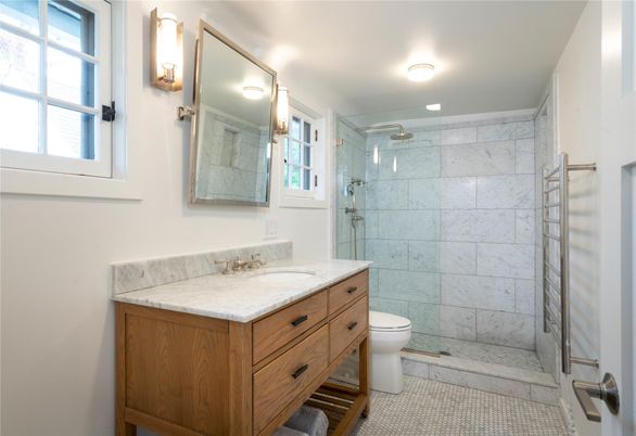 Bathroom, Glass Shower, Interior, Marble Walls