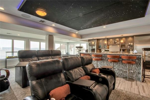 Home Theatre Room, Interior, Kitchen, Living room, Recessed Lighting, Theatre Room