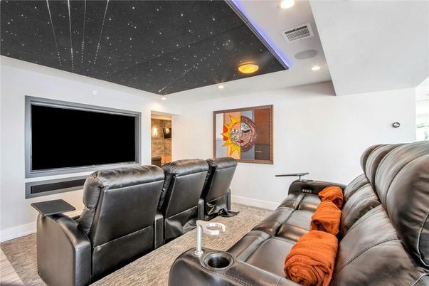 Home Theatre Room, Interior, Projection Screen, Recessed Lighting, Theatre Room