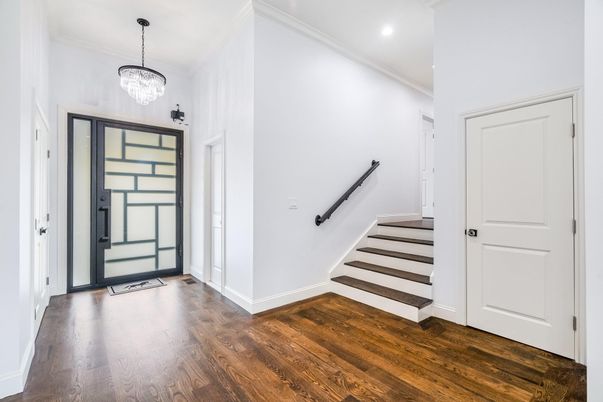 Chandelier, Interior, Recessed Lighting, Wood Texture Flooring