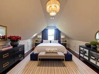 Bedroom, Chandelier, Interior, Recessed Lighting