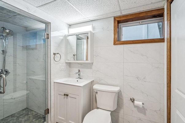 Bathroom, Glass Shower, Interior, Marble Walls