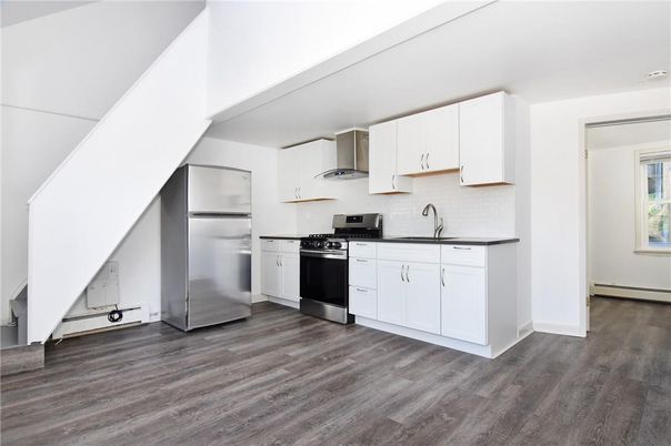 Interior, Kitchen, Stainless Steel Appliances, Wood Texture Flooring