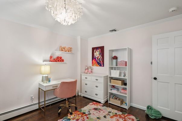 Chandelier, Home Office, Interior, Wood Texture Flooring