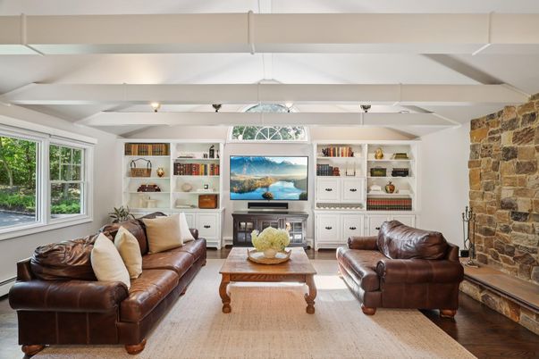 Interior, Living room, Stone Walls, Wood Texture Flooring