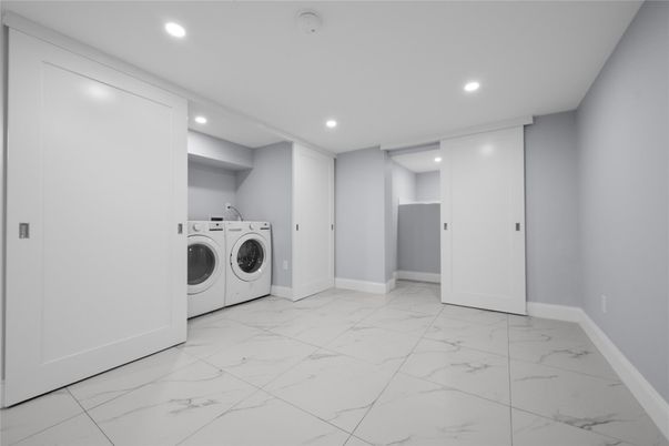 Interior, Marble, Recessed Lighting, Utility Closets, Washer