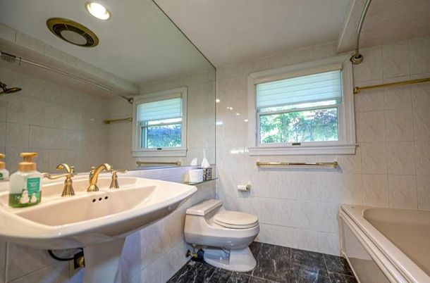 Bathroom, Interior, Marble, Recessed Lighting