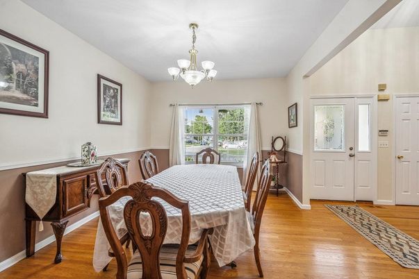 Chandelier, Dining room, Interior, Wood Texture Flooring