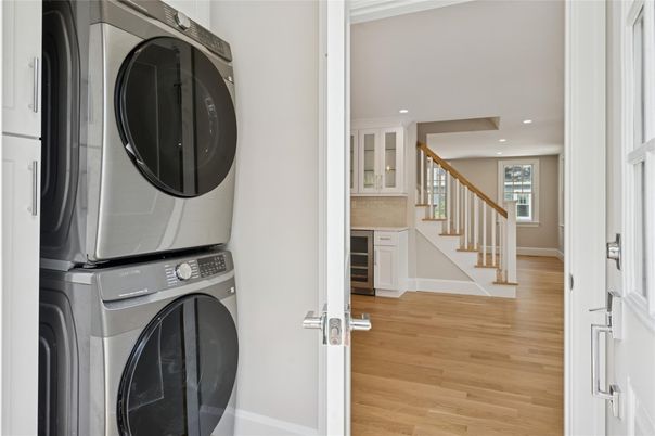Interior, Recessed Lighting, Utility Closets, Washer, Wood Texture Flooring