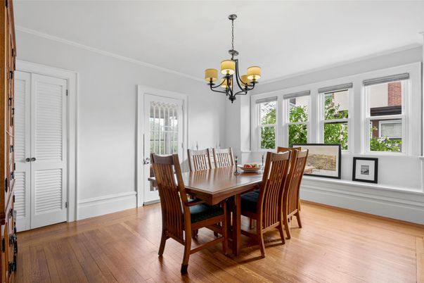 Chandelier, Dining room, Interior, Wood Texture Flooring