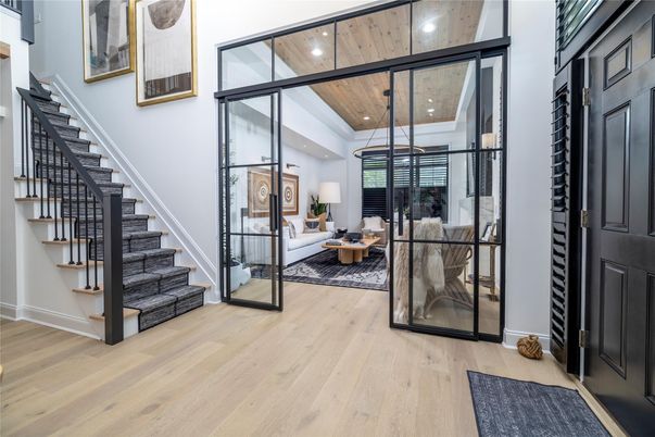 Interior, Living room, Recessed Lighting, Wooden Ceilings, Wood Texture Flooring
