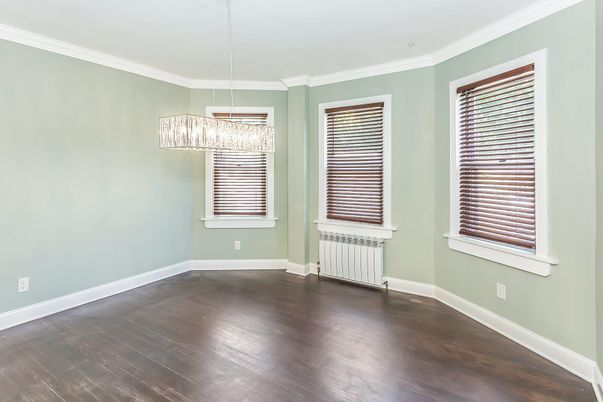 Chandelier, Empty room, Interior, Pendant Lights, Wood Texture Flooring