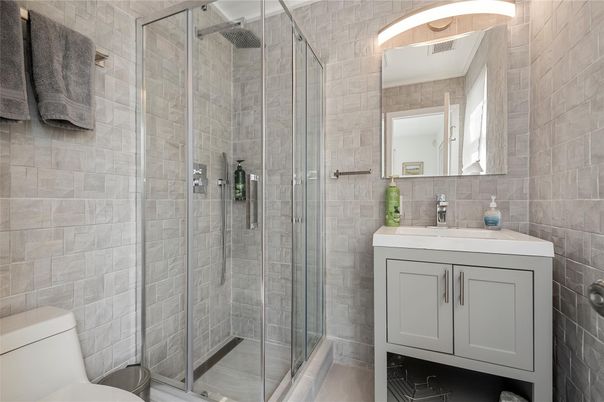 Bathroom, Glass Shower, Interior, Stone Walls