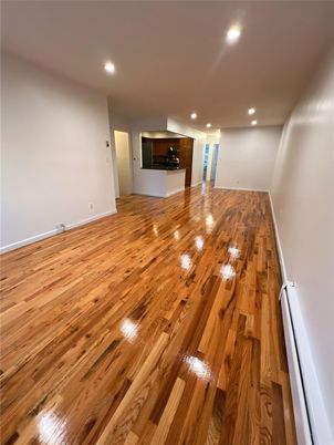 Empty room, Fireplace, Interior, Recessed Lighting, Wood Texture Flooring