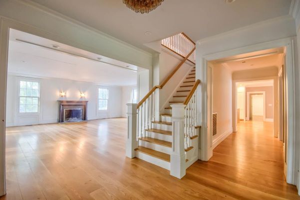 Fireplace, Interior, Recessed Lighting, Wood Texture Flooring