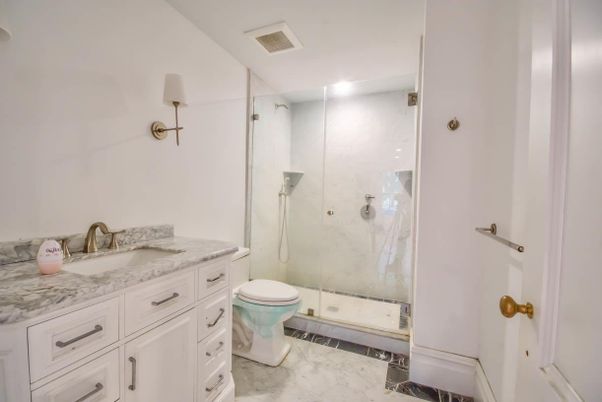 Bathroom, Glass Shower, Interior, Marble, Marble Walls