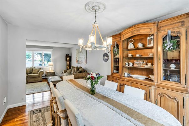 Dining room, Interior, Living room, Pendant Lights, Wood Texture Flooring