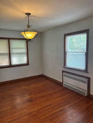 Empty room, Interior, Pendant Lights, Wood Texture Flooring