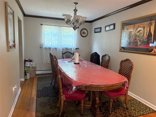 Chandelier, Dining room, Interior, Wood Texture Flooring