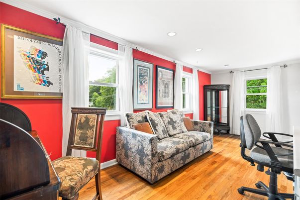 Home Office, Interior, Recessed Lighting, Wood Texture Flooring