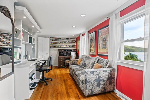 Home Office, Interior, Recessed Lighting, Water, Wood Texture Flooring