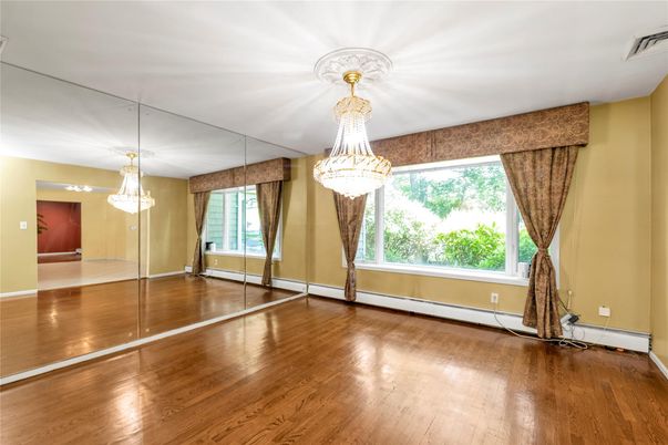 Chandelier, Empty room, Interior, Wood Texture Flooring