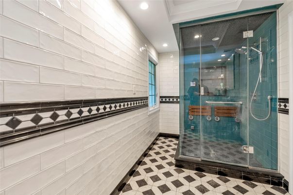 Bathroom, Glass Shower, Interior, Recessed Lighting, Sauna Room