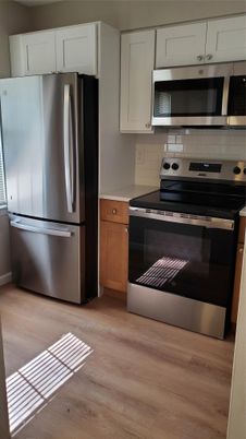 Interior, Kitchen, Stainless Steel Appliances, Wood Texture Flooring