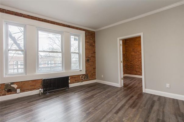 Empty room, Interior, Stone Walls, Wood Texture Flooring
